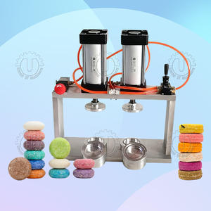 Machine professionnelle pneumatique à double presse pour la fabrication de barres de shampoing – Plusieurs tailles, haute capacité 300 pièces/heure, facile à utiliser - Product Image 1