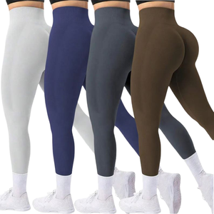 Pantalon de yoga sans couture avec logo personnalisé pour femmes, legging fitness taille haute 8 couleurs, collants de gymnastique sexy - Product Image 1