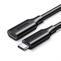 Cable de Extensión USB-C US353 con Cubierta de Aluminio Trenzado y Conectores Metálicos para Carga Rápida y Transferencia de Datos