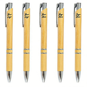 Entire4カスタマイズレーザー彫刻プリントペン竹クリックペンプロモーションペンロゴ印刷ビジネスギフト用 - Product Image 1