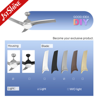 Ventilateur de plafond professionnel 1stshine 52 pouces avec pales en ABS, télécommande, éclairage LED, idéal pour la décoration intérieure – Vendeur d'exception, directement de l'usine