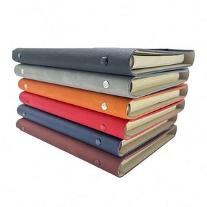 A5 Office Meeting Pu Leather <b>Magnetic</b> Loose-leaf Multifunctional Customized Tri-fold 6 Ring Binder Diary Notebook 100 <b>Sheets</b> - Product Image 4