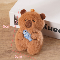 Vente en gros usine Mini porte-clés en peluche Capybara, logo personnalisé, pendentif en peluche moelleux en forme de rongeur, accessoire de sac, Noël
