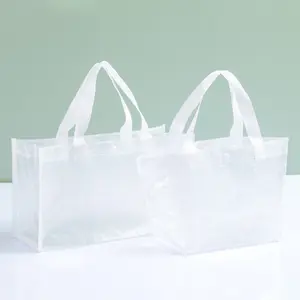 Personalizado eco impressão reutilizável dobrável Transparente não tecido mercearia saco RPET laminado pp tecido sacola de compras