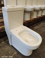 AIDI Armoire à eau en céramique noire brillante Salle de bain S-trap 300 mm Toilette monobloc