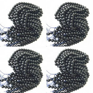Ónix negro ronda granos 6mm 8mm 10mm negro piedras preciosas Beads16'' completo Strand - Product Image 6