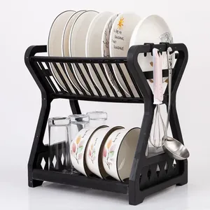 Kitchen Double-layer Plastic Drain Dish Rack Storage Organizer Durable Multifunctional - Product Image 3