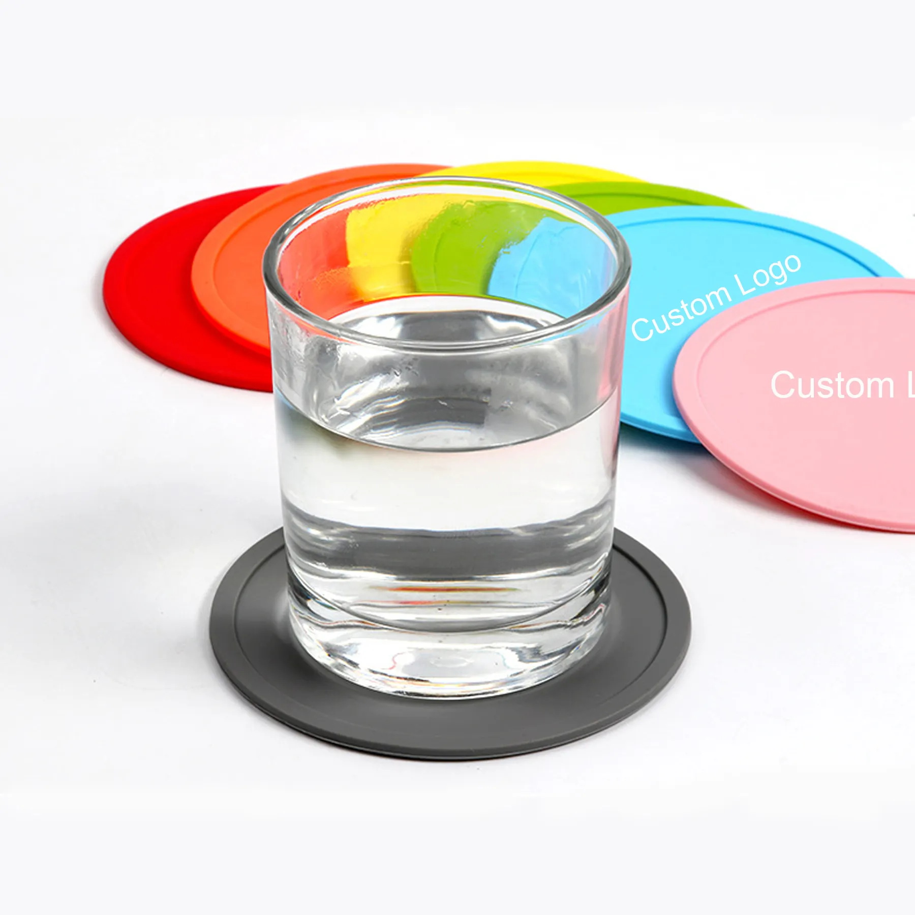 Custom Printed Logo Promotional Round Silicone Coaster For Drink Cup Mat Set Soft Rubber Coaster Bar Beer Custom Coaster Coffee