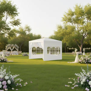 เต็นท์งานเลี้ยงกลางแจ้งขนาด 10x10 ฟุต รุ่น Heavy Duty พร้อมผนัง PVC ถอดออกได้ โครงอะลูมิเนียม - Product Image 2