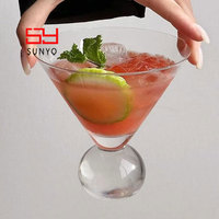 Copa de Martini sin Tallo de Cristal sin Plomo SUNYO de Alta Calidad, Copa Transparente para Cócteles con Base Personalizable