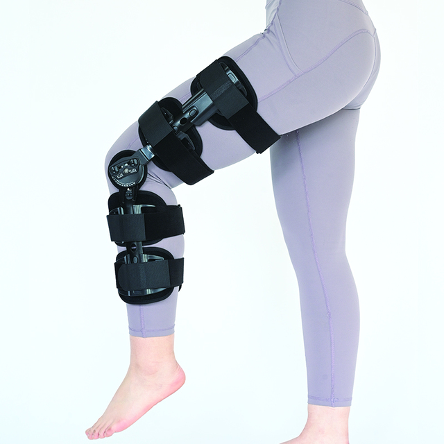 Adjustable ACL Knee Brace Support Medical Orthosis ROM Hinge Knee Immobilizer for Pain Relief