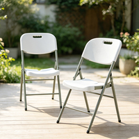 Chaise pliante en plastique blanc robuste, empilable, pour mariage, réunion, événement