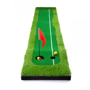 Factory Supplier High Quality 10ft Golf Putting Green Mat with Aiming Line and Slope for Indoor Outdoor Practice Use