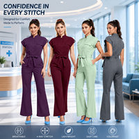 Tenues d'infirmière personnalisées avec logo, ensembles de blouses d'infirmière en gros, 92% polyester 8% élasthanne, haute extensibilité, uniforme médical pour femmes