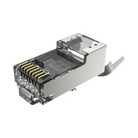 Konektor Jaringan 8P8C CAT8 10G RJ45 Terlindung, Steker Modular Ethernet RJ45 Jantan