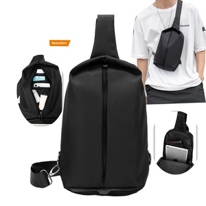 Bolsa de pecho cruzada de nailon grande personalizada para hombre, bolsas de pecho tácticas con patrón de hilo, bolsa de poitrina - Product Image 1