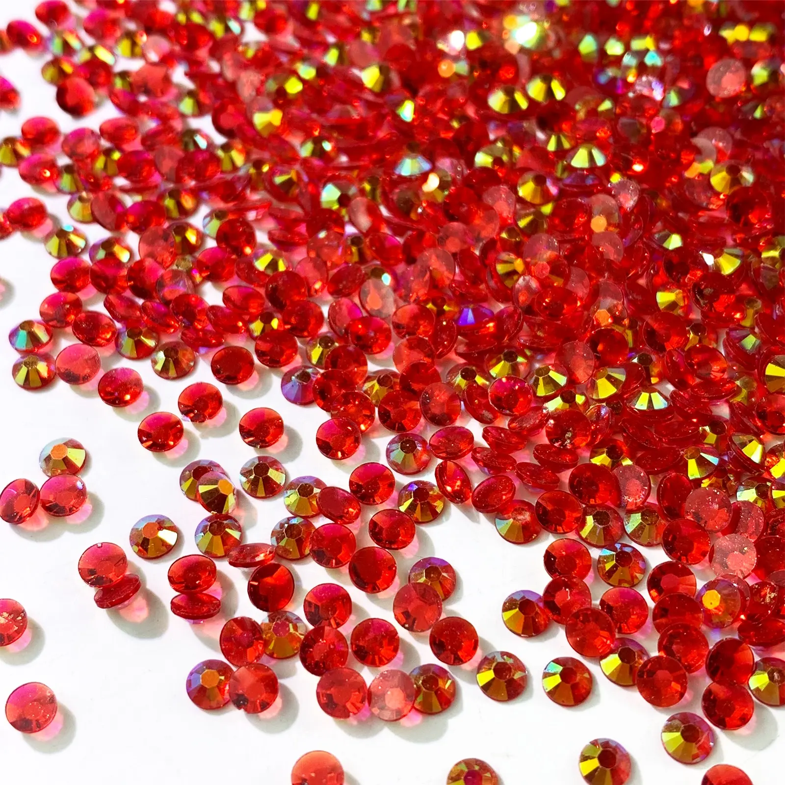 Grosir transparan Siam Ab Kristal Strass Applique Flatback Resin Jelly berlian imitasi untuk kerajinan