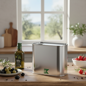 Conteneur en métal rectangulaire Kontensan, capacité de 600 ml, conteneur pour huile d'olive, dimensions 58x115x100 mm, 0,6 L, modèle L585, Turquie - Product Image 3