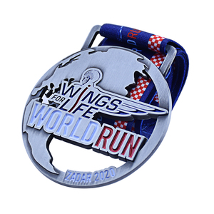 Medalla Life World Run de alas de plata antiguas personalizadas baratas al por mayor Diseña tu propio recuerdo de premio de metal en aleación de zinc - Product Image 4