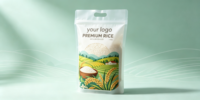 Sacs à riz sous vide en plastique imprimés sur mesure, 1 kg, 2 kg, 5 kg, 10 kg, pochettes d'emballage pour céréales avec poignée