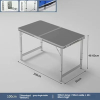 Table pliante en aluminium, portable, réglable en hauteur, pour marché nocturne, table de travail