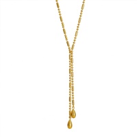 Collar con Logotipo Personalizado del Fabricante, Collar de Acero Inoxidable Resistente al Agua y al Deslustre, Chapado en Oro de 18k con Diseño de Gota de Agua para Mujer