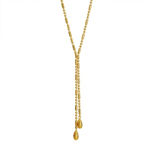 Collar con Logotipo Personalizado del Fabricante, Collar de Acero Inoxidable Resistente al Agua y al Deslustre, Chapado en Oro de 18k con Diseño de Gota de Agua para Mujer - Product Image 5