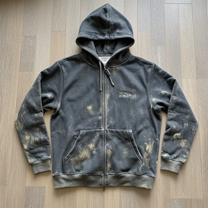 Luckpanther Wholesale Vintage Style Zip up Streetwear <strong>Black</strong> Sweatshirts Sun Fade Distressed <strong>Hoodie</strong> for Men - Product Image 2