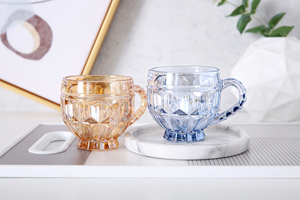 Original Creative Sodalime Glass Tea Coffee <strong>Cup</strong> and Saucer Glass <strong>Cup</strong> <strong>Set</strong> With Handle - Product Image 3