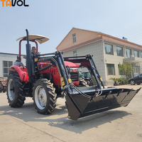 Tractor Agrícola Mini 4x4 de 80HP, 90HP, 100HP de China con Cargador Frontal y Retroexcavadora, Maquinaria Agrícola con Motor de Engranajes Fabricado por Pioneer