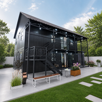 Villa conteneur duplex de 40 pieds, maison modulaire à deux étages, hauteur supplémentaire pour hôtel, complexe hôtelier, jardin