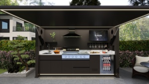 Mueble de cocina moderno de acero inoxidable para exteriores 2026 para parrilla de <span class=keywords><strong>gas</strong></span>, caseta con muebles para piscina y espacios al aire libre - Product Image 6