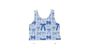 Summer Fashion <b>Toddler</b> Girls <b>Clothing</b> Set Blue Bows Sleeveless Yoga Skorts Skirt Sportswear Outfit Day Boutique Polyester/Cotton - Product Image 2