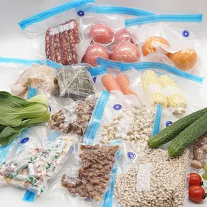 Cut Plastic Bags With Logo Sous Vide Bag Reusable Vacuum Food Ziplock Storage Bags Sealing Clip