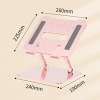 Support pliable pour ordinateur portable, idéal pour les étudiants et les bureaux à domicile, réglable, rose, support pour ordinateur portable, support pour DJ