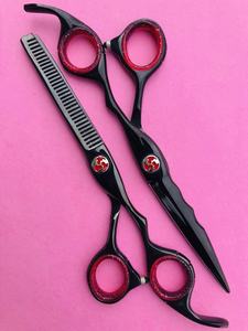 Tijeras de Peluquería Profesionales Obexa para Cortar y Entresacar Cabello, Acero Inoxidable, 32 Dientes, para Diestros, Tamaño Personalizado (NEGRO) - Product Image 3