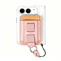 Portefeuille porte-cartes pour téléphone portable compatible MagSafe en cuir pour Apple iPhone Duo avec aimant MagSafe