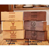Boîte d'emballage en bois rectangulaire personnalisée avec logo OEM, couleur personnalisée, pour flacons de parfum, cigares, whisky, coffret cadeau pour homme
