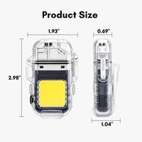 Mini lampe torche briquet Camping Extérieur Lampes LED rechargeables Porte-clés Lampe torche avec briquet à arc