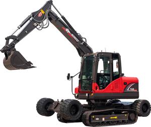 Livraison gratuite pelles sur chenilles chinoises Digger 7 8 10 12 15 tonnes pelle sur pneus pour travaux de construction de chenaux miniers - Product Image 1