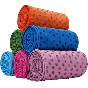 Hochwertige Slip individuell bedruckte Yoga-Matten handtücher aus recyceltem Kunststoff mit Taschen
