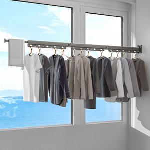 Gran oferta, colgador plegable retráctil para interiores con 6 8 agujeros, colgador montado en la pared, estante plegable para lavandería, ahorrador de espacio, tendedero para ropa - Product Image 2