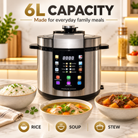 Cuisinière électrique à pression programmable 14-en-1 personnalisée 6L 220V 1000W avec cuve intérieure antiadhésive en aluminium pour la cuisine domestique