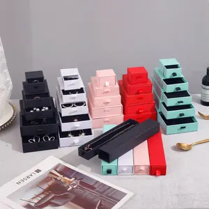 Colar de jóias caixa de papel personalizada de luxo anel de papel do embalagem caixa de jóias do presente com logotipo impresso