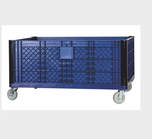 Recipiente de armazenamento a granel de parede, fábrica, diretamente, plástico, caixa de paletes, carrinho, fácil montagem, recipiente de armazenamento com portas dobradas e <span class=keywords><strong>casters</strong></span>