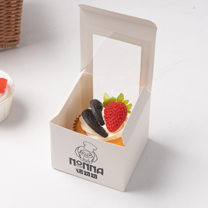 Cajas de Papel Recicladas con Ventana <span class=keywords><strong>para</strong></span> Pasteles, Impresas en Cuatro Colores, <span class=keywords><strong>para</strong></span> Cupcakes de Chocolate, Fiestas de Cumpleaños, Día de <span class=keywords><strong>San</strong></span> <span class=keywords><strong>Valentín</strong></span>, Color Rosa - Product Image 1