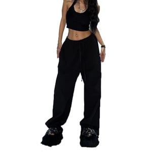 Wholesale Women's Oversized Cotton Casual Sweatpants Baggy Joggers with Wide Leg Loose Fit Streetwear Fashionable Trousers - Product Image 4