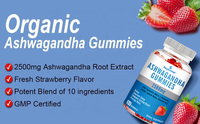 Hot verkopende private label natuurlijke Ashwagandha wortelextract gummies met vitamine B12 voor mannen en vrouwen