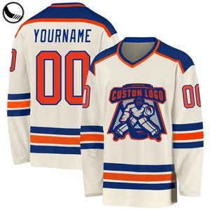 사용자 정의 악마 저렴한 미니 블루 긴 소매 까마귀 빈 메쉬 통기성 자수 후드 빈티지 필드 유니폼 하키 저지 - Product Image 2