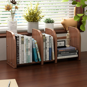 Estantería de Madera Maciza, Organizador de Escritorio, Estante de Almacenamiento Extensible, Color Marrón, Tipo Vertical, Ajustable, para Oficina - Product Image 1